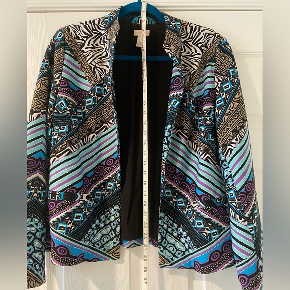 Chico's Women's Multiple Print/Color Open Front Jacket, Long Sleeves Size 1 - Picture 4 of 11